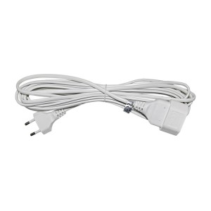 AD Bipolar Extension - Oval cable plug 5 meters White CABLE REELS & EXTENSIONS Onetrade
