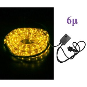 AD Packaged 6m Rope light yellow rice lights 2wires, with controller schuko plug 230V Christmas Products Onetrade