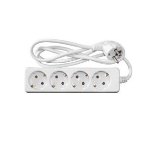 AD Πολύπριζο με καλώδιο 3x1.5mm² 1.5μ 4 ΣΟΥΚΟ Λευκό   Φις Onetrade