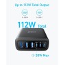 Anker A2154G11 - Desktop Charger 112W 6-Port USB Charging Hub με 3 PD/PIQ3.0 Θύρες & 3 USB-A, & Οργανωτής Καλωδίων, Black Computer accessories Onetrade