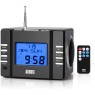 August MB300H - Mini MP3 Musicbox with FM Clock Radio Black Wireless Speakers Onetrade