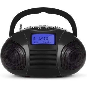 August SE20B - Portable Radio with Bluetooth Speaker Black Wireless Speakers Onetrade