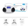August SE20W - Portable Radio with Bluetooth Speaker White Wireless Speakers Onetrade