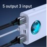 Baseus PPLG000102 - Amblight Power Bank 30000mAh 65W with 4 USB-A Ports & 1 USB-C Port Power Delivery/Quick Charge 3.0, White Data Cables Onetrade