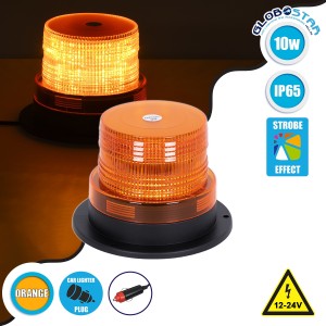 Φάρος Σήμανσης Οχήματος Security - 10W STROBE LED 10W DC 12-24V IP65 Πορτοκαλί Φωτιστικά Εξωτερικού Χώρου
