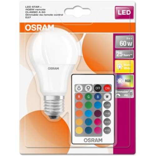 ungdomskriminalitet foragte Kollega LEDVANCE OSRAM Lamp - LED SCLA60 REM 9W/2700K E27 RGB FROSTED