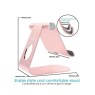 Lamicall LCRG - S1 Tablet Stand Adjustable 270° for 5"-13" Devices, Rose Gold Data Cables Onetrade