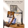 Lisen 2E41 - 360° Adjustable Stand with Arm for Mobile/Tablet 4"-13" Inches, 67cm Height Ultra Sturdy Data Cables Onetrade