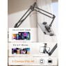 Lisen 2E41 - 360° Adjustable Stand with Arm for Mobile/Tablet 4"-13" Inches, 67cm Height Ultra Sturdy Data Cables Onetrade