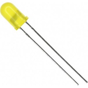 Ενδεικτική λυχνία LED Κίτρινο 5mm 20mcd 80° Φακοί 