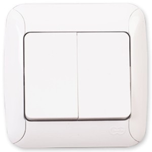 Διακόπτης διπλός κομμυτατέρ - Λευκό Καλωδίων Onetrade