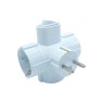 RP Adaptor Σούκο Αρσ σε τρία Σούκο Θηλ και Διακόπτη - Οριζόντιο ( Σταυρός ) Πολύπριζα χωρίς καλώδιο Onetrade