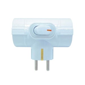 RP Adaptor Σούκο Αρσ σε τρία Σούκο Θηλ και Διακόπτη - Οριζόντιο ( Σταυρός ) Πολύπριζα χωρίς καλώδιο Onetrade