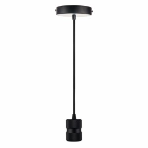 RP Suspension with Black Aluminum Mount E27 ‘BARREL’ and Fabric cable 1.5m Lamp Accessories Onetrade