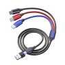 RP-USB Cable 6 in 1 (A&C to Micro, C, Lightning) 1.5m Black-Red-Blue Smartphone accessoires Onetrade