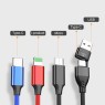 RP-USB Cable 6 in 1 (A&C to Micro, C, Lightning) 1.5m Black-Red-Blue Smartphone accessoires Onetrade
