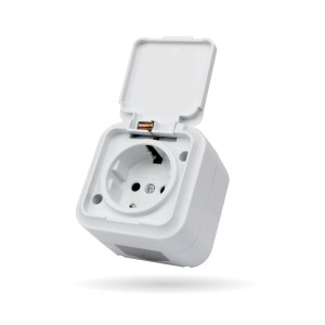 Stinel-Ermes Πρίζα Σούκο Ασφαλείας Καπάκι Εξωτερική-Επίτοιχη IP54-Λευκή Διακόπτες Καλωδίων Onetrade