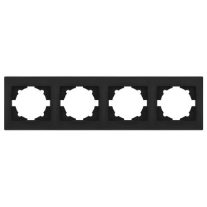 Quadruple Horizontal Switches Frame Stinel - Black Light Switches Onetrade