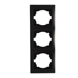 Stinel - Domus Triple Vertical Frame Switch Black Light Switches Onetrade