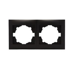 Πλαίσιο Διπλό Οριζόντιο Stinel - Μαύρο Διακόπτες Καλωδίων Onetrade