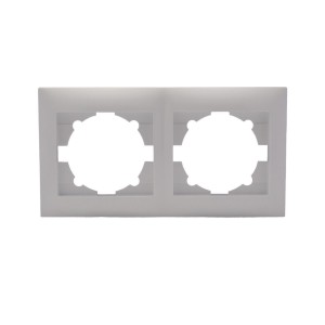 Πλαίσιο Διπλό Οριζόντιο Stinel - Λευκό Διακόπτες Καλωδίων Onetrade