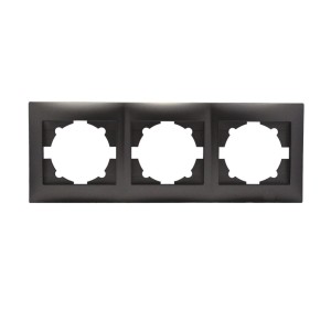 Πλαίσιο Τριπλό Οριζόντιο Stinel - Ανθρακί Διακόπτες Καλωδίων Onetrade