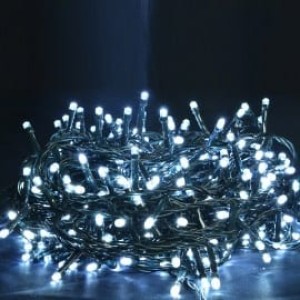 RP 100 LED Λαμπάκια σε σειρά με πρόγραμμα/Πράσινο καλώδιο/Ψυχρό Λευκό Χριστουγεννιάτικα Προϊόντα