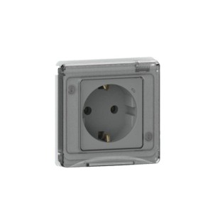 Stinel “Aqua” Μηχανισμός Πρίζας Σούκο Ασφάλειας Με Αυτόματες Επαφές Στεγανή IP55 Λευκή + Πλαίσιο Διακόπτες Καλωδίων Onetrade