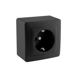 Stinel-Karin Πρίζα Σούκο Ασφαλείας Εξωτερική IP20 Μαύρη Διακόπτες Καλωδίων Onetrade