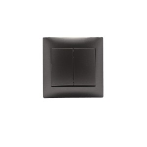 Διακόπτης διπλός κομμυτατέρ Stinel - Ανθρακί Διακόπτες Καλωδίων Onetrade