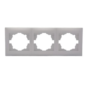 Πλαίσιο Τριπλό Οριζόντιο Stinel - Λευκό Διακόπτες Καλωδίων Onetrade
