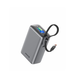 Swissten 22013977 - 25000 100W USB-C Power Bank 25.000mAh με Digital Display & PD3.0 + PPS + SCP + Ενσωματωμένο Καλώδιο Type-C, Grey Καλώδια Onetrade