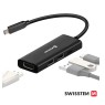Swissten 44040201 - 4-in-1 USB C Data Hub - HDMI/4K*1 + USB3.0 + USB2.0 + USB-C 100W PD Charging Computer accessories Onetrade