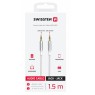 Swissten 73501216 - Audio AUX Καλώδιο 1,5μ. Επιχρυσωμένο με Νάυλον Ύφανση 3.5mm, White Καλώδια Onetrade