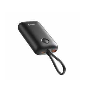 Swissten 22013936 - Voltbox 10000 USB-C PD 35W Power Bank 10.000mAh με 2 Built-in Καλώδια (Type-C/Lightning) & LED Οθόνη, Black Καλώδια Onetrade