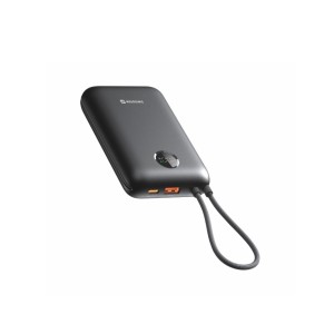 Swissten 22013937 - Voltbox 20000 USB-C PD 35W Power Bank 20.000mAh με 2 Built-in Καλώδια (Type-C/Lightning) & LED Οθόνη, Black Καλώδια Onetrade