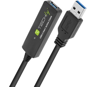 Techly ICUR30100G - Καλώδιο επέκτασης USB 3.2 SuperSpeed+ Active, επέκταση σήματος 10 μέτρων Καλώδια Onetrade