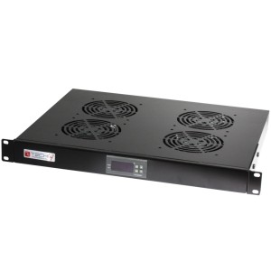 Techly I-CASE FAN-TC4B - 1U 19" Rack 4-Fan Set with LED Thermostat Cabinets and accessories Onetrade