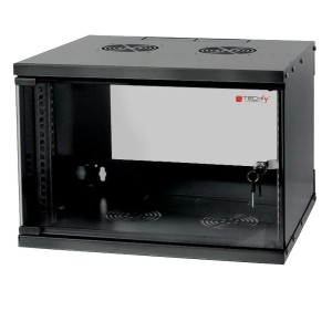 Techly I-CASE EL-1006B32 - Assembled Wall Rack 19" 6U 320mm Depth Black Cabinets and accessories Onetrade