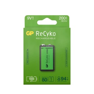 GP Batteries IC-GP201219 - Ni-Mh Επαναφορτιζόμενη μπαταρία 9V 200mAh GP ReCyko Μπαταρίες Onetrade