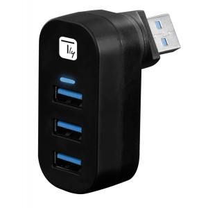 Techly IUSB3-HUB3-ROTB - 180⁰ Περιστρεφόμενο Hub 3USB 3.0 USB Hubs Onetrade