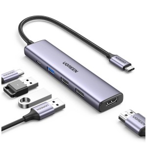 Ugreen 15495 - Revodok 5-In-1 Usb-C Data Hub-Hdmi/4K 100W Καλώδια Onetrade