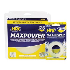 DIY-Διάφανη ταινία διπλής όψης MAXPOWER 19mm x 5m DIY Onetrade